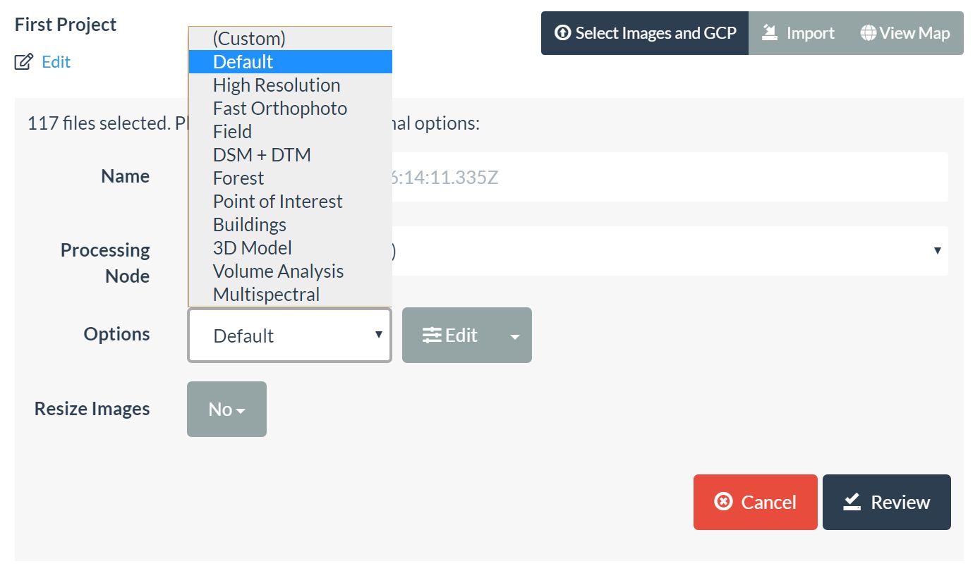 Output options. 