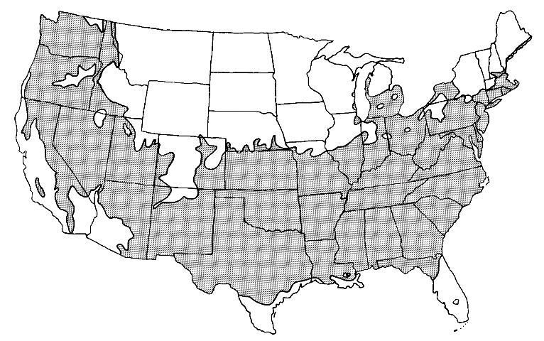 Figure 3. Shaded area represents potential planting range.