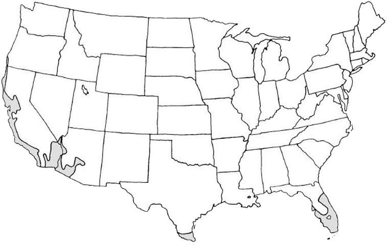 Figure 2. Shaded area represents potential planting range.