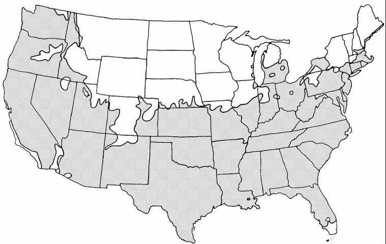 Shaded area represents potential planting range.