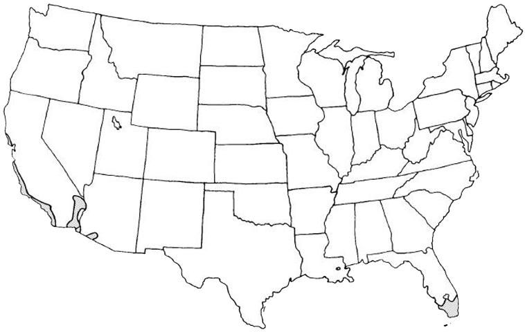 Shaded area represents potential planting range.
