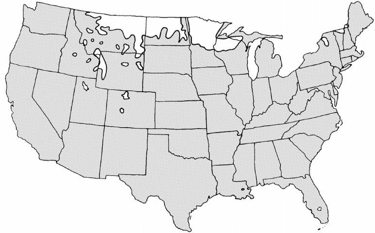 Shaded area represents potential planting range.