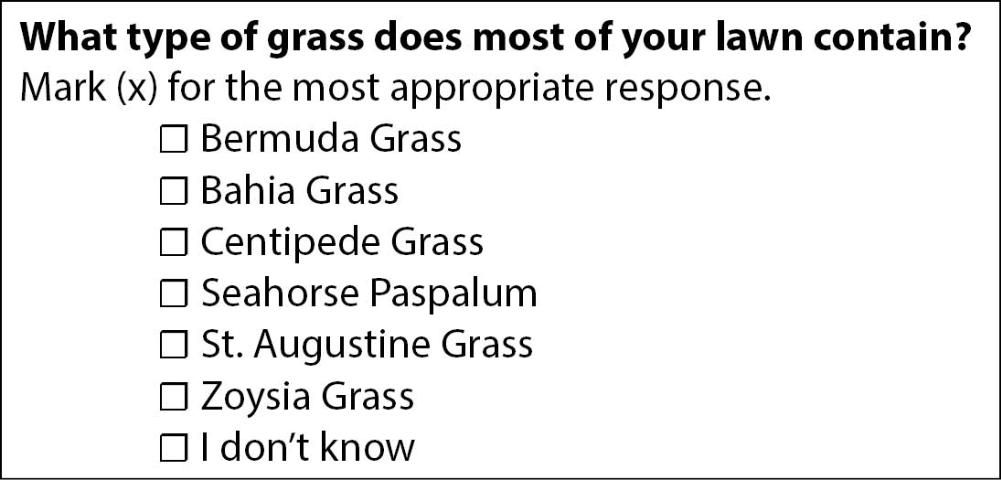 Figure 1. Example of a closed-ended question with unordered responses.