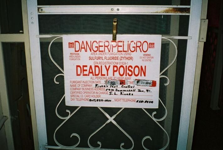Figure 4. Posted structural fumigant application.