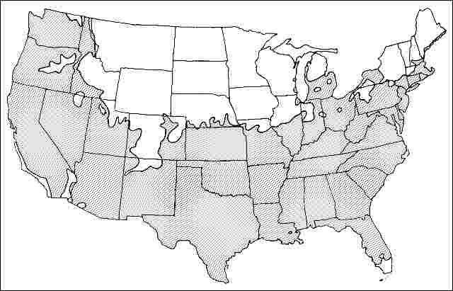 Figure 2. Shaded area represents potential planting range.