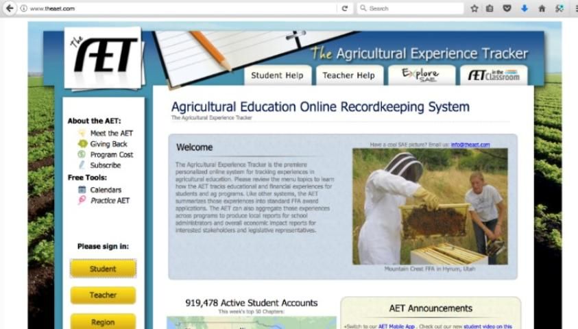 Figure 8. Once signed in to the AET website, you can access a number of curriculum resources and lesson
